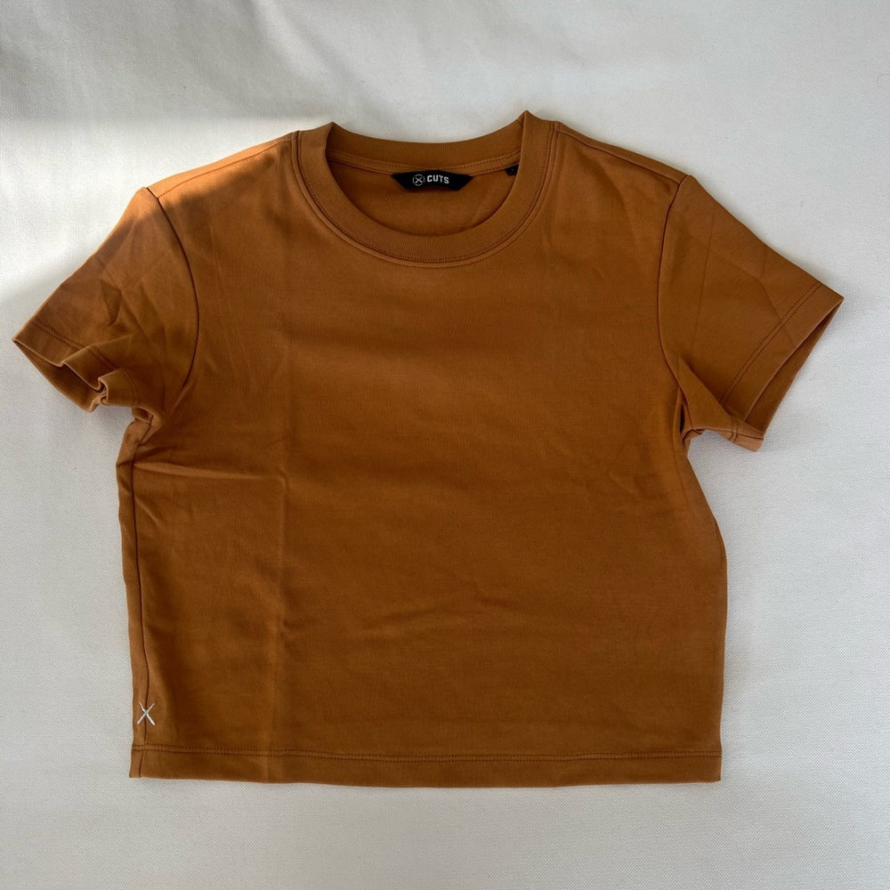 Cuts Cropped Orange T-shirt